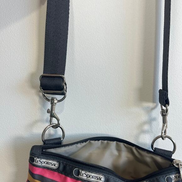 LeSportsac Kasey Crossbody Bag Multicolor 3 Zip Travel Purse Adjustable Strap - Picture 10 of 12